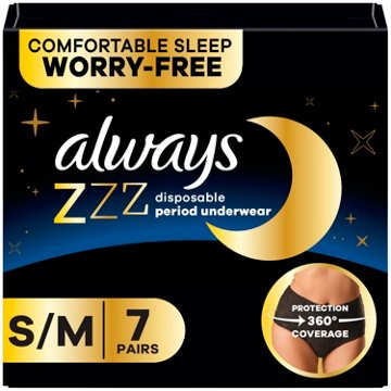 Always ZZZs Disposable Period Underwear - Size S/M