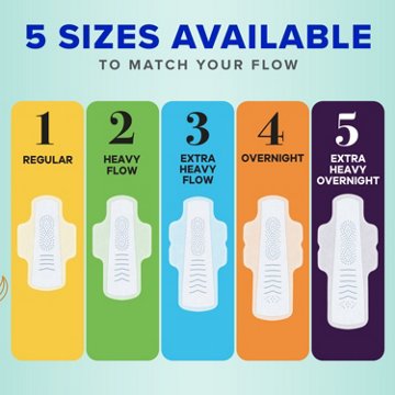Always Pure Cotton Pads,Heavy Flow Absorbency with Wings Size 2, 24 ct