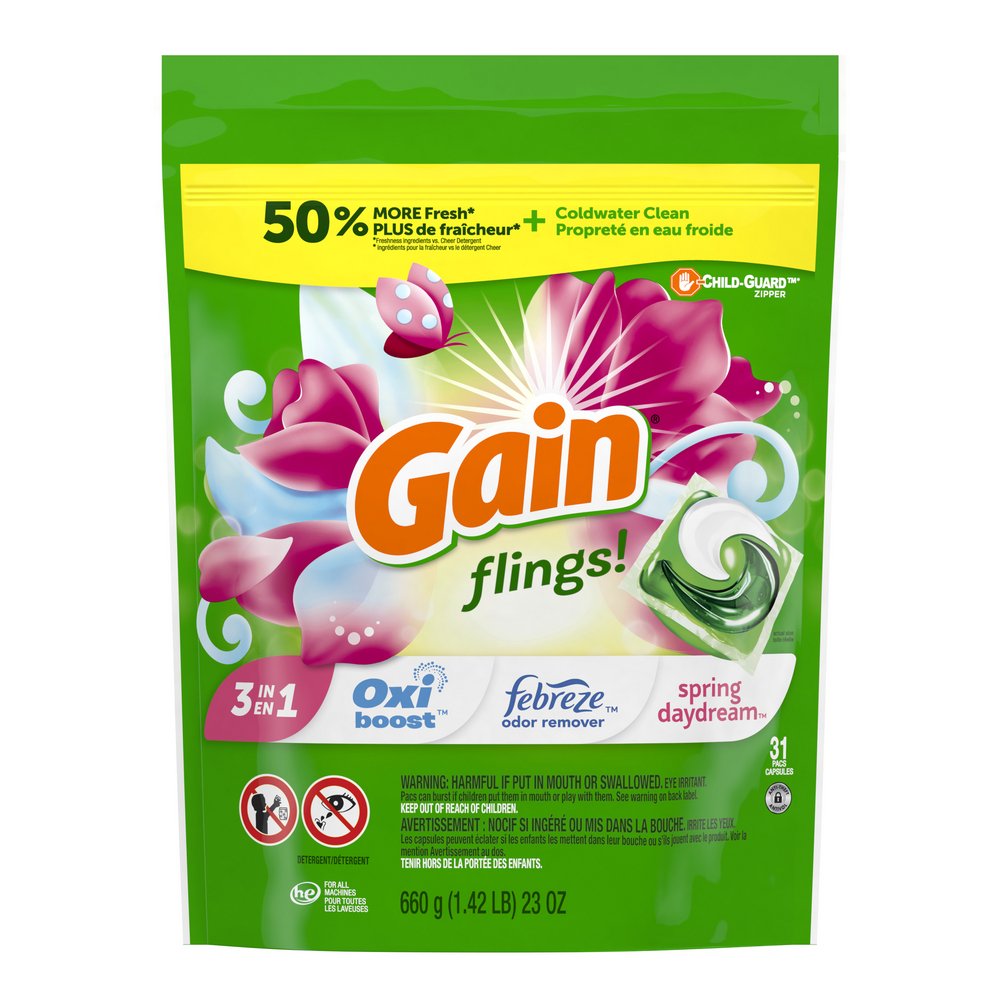 Gain Flings! Spring Daydream HE Laundry Detergent Pacs Shop Detergent
