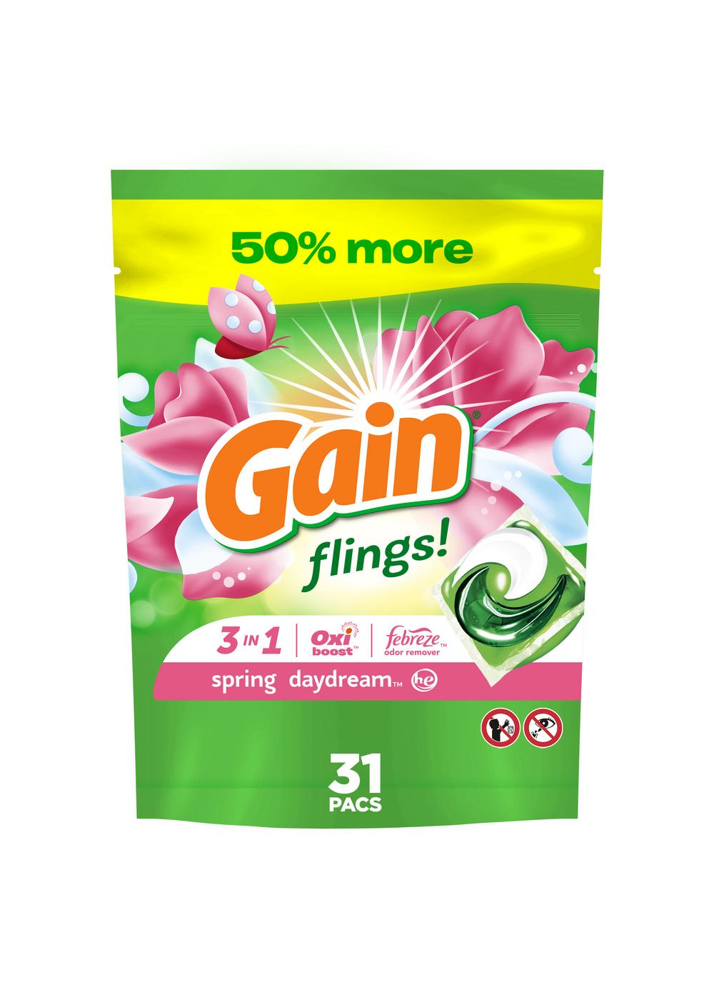 Gain Flings! Spring Daydream HE Laundry Detergent Pacs Shop Detergent
