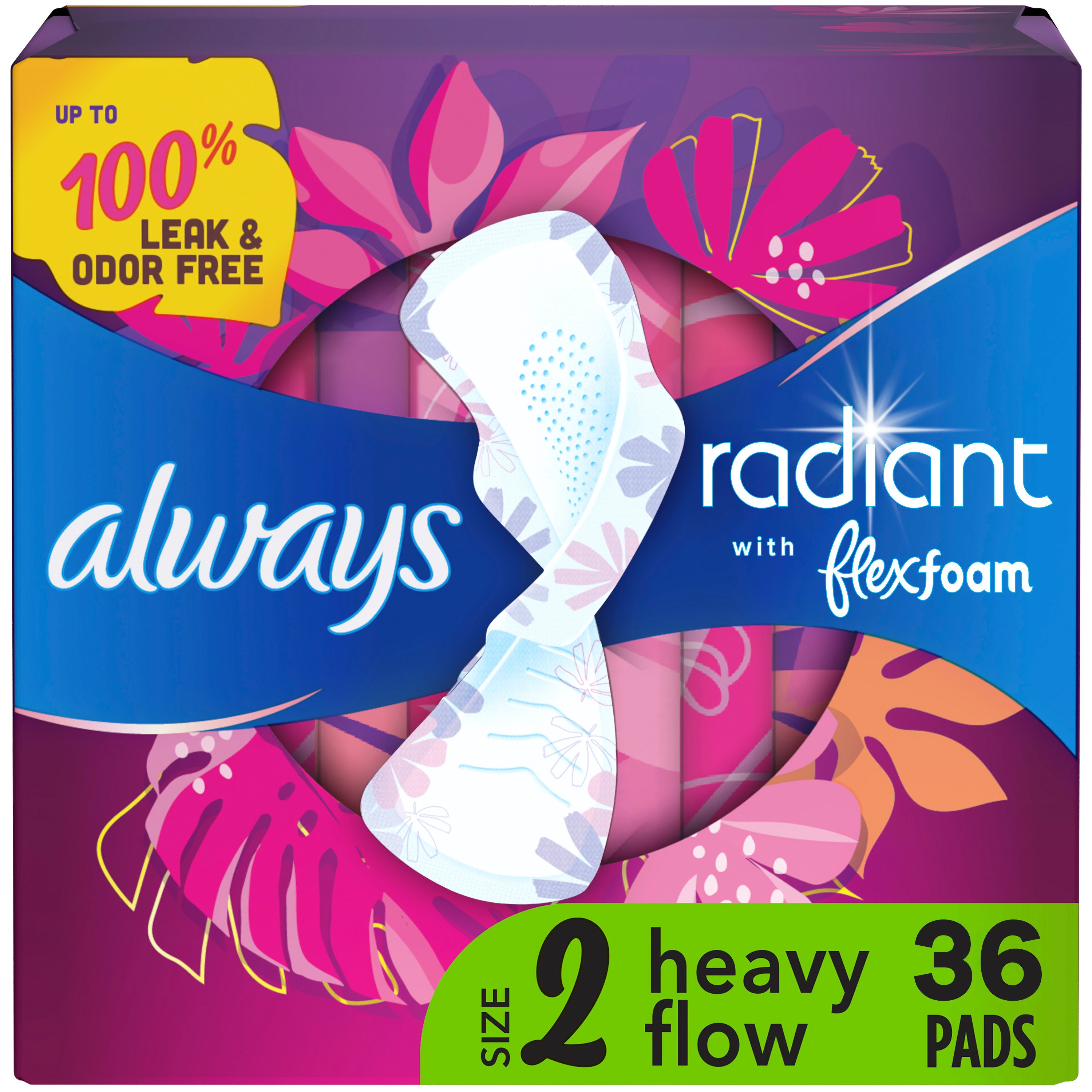 Always Radiant FlexFoam Pads Size 2, Heavy with Wings Shop Pads