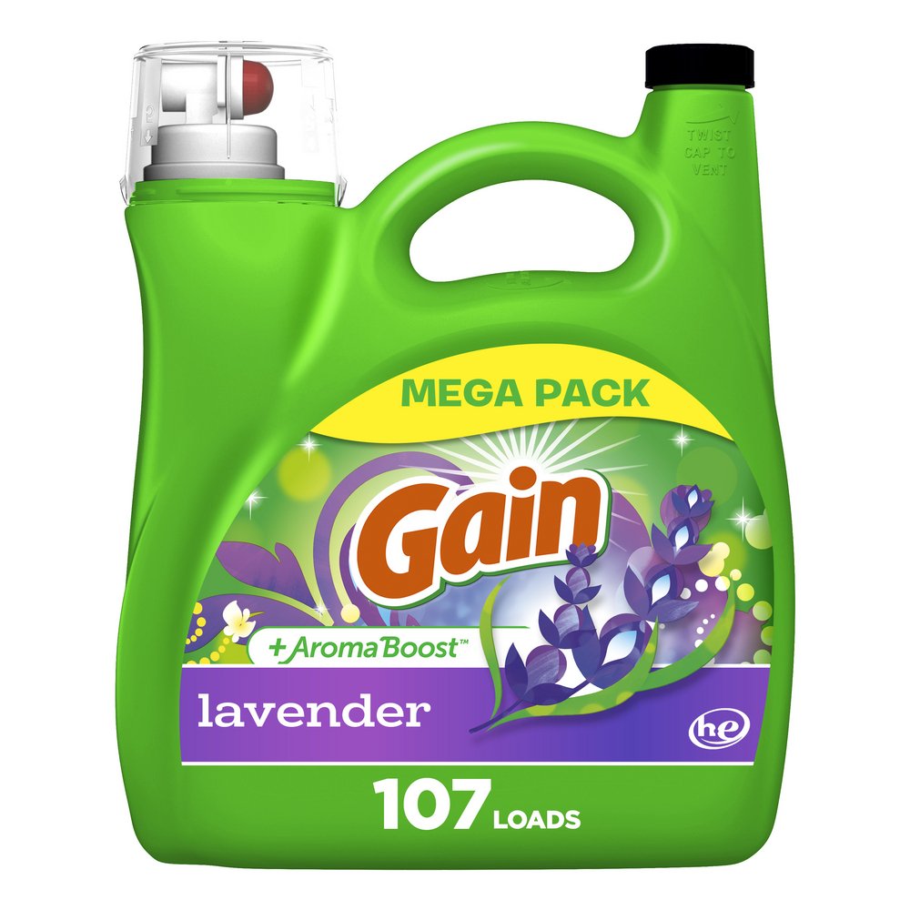 Gain Plus Aroma Boost Lavender HE Liquid Laundry Detergent 107 Loads ...