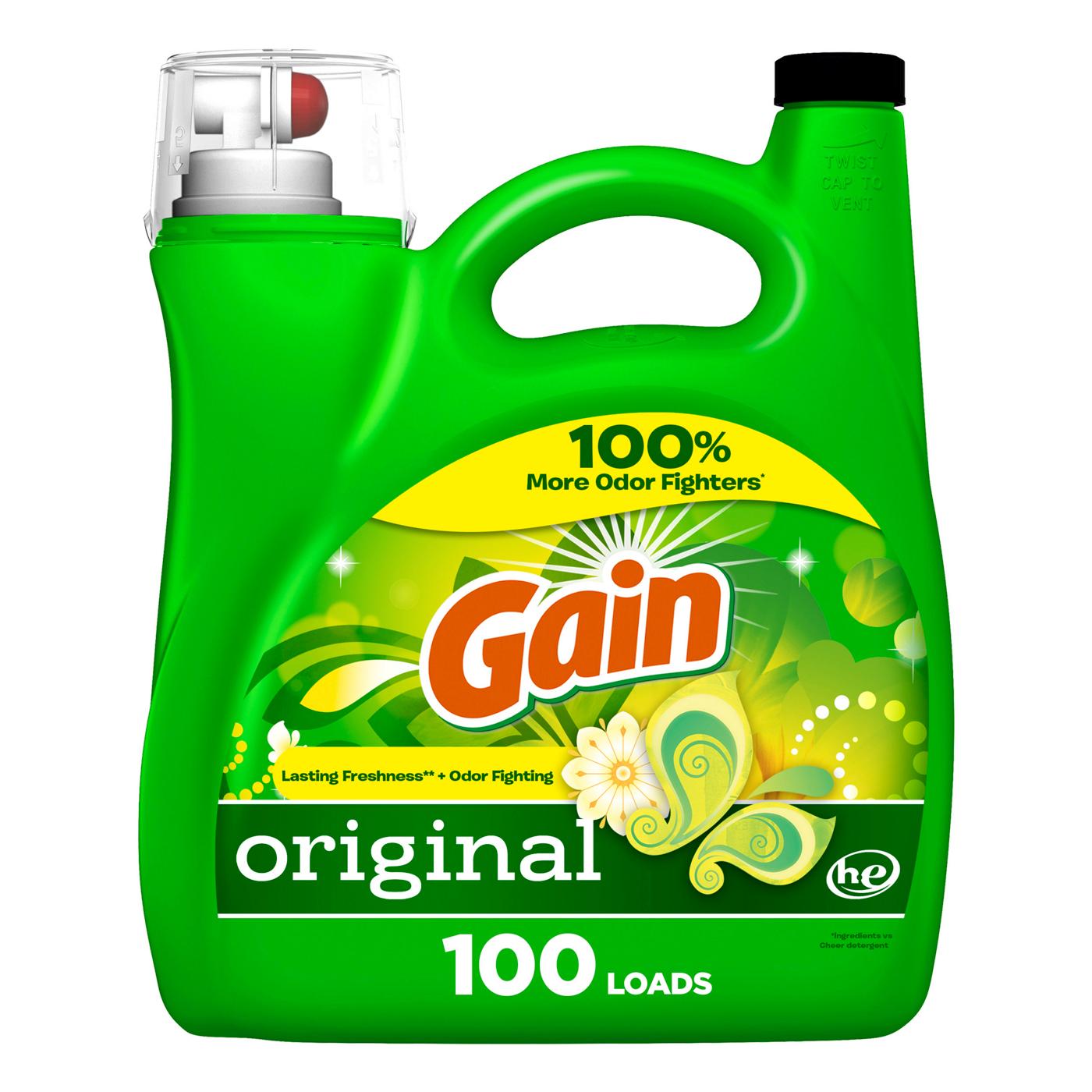 Gain + Aroma Boost HE Liquid Laundry Detergent, 107 Loads Original