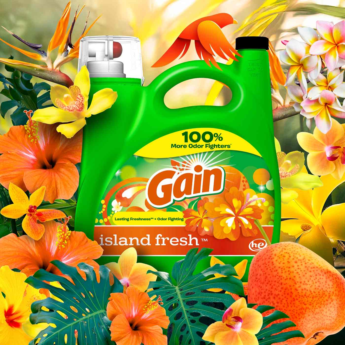 Gain Liquid Laundry Detergent, Island Fresh Scent, 100 Loads; image 4 of 19