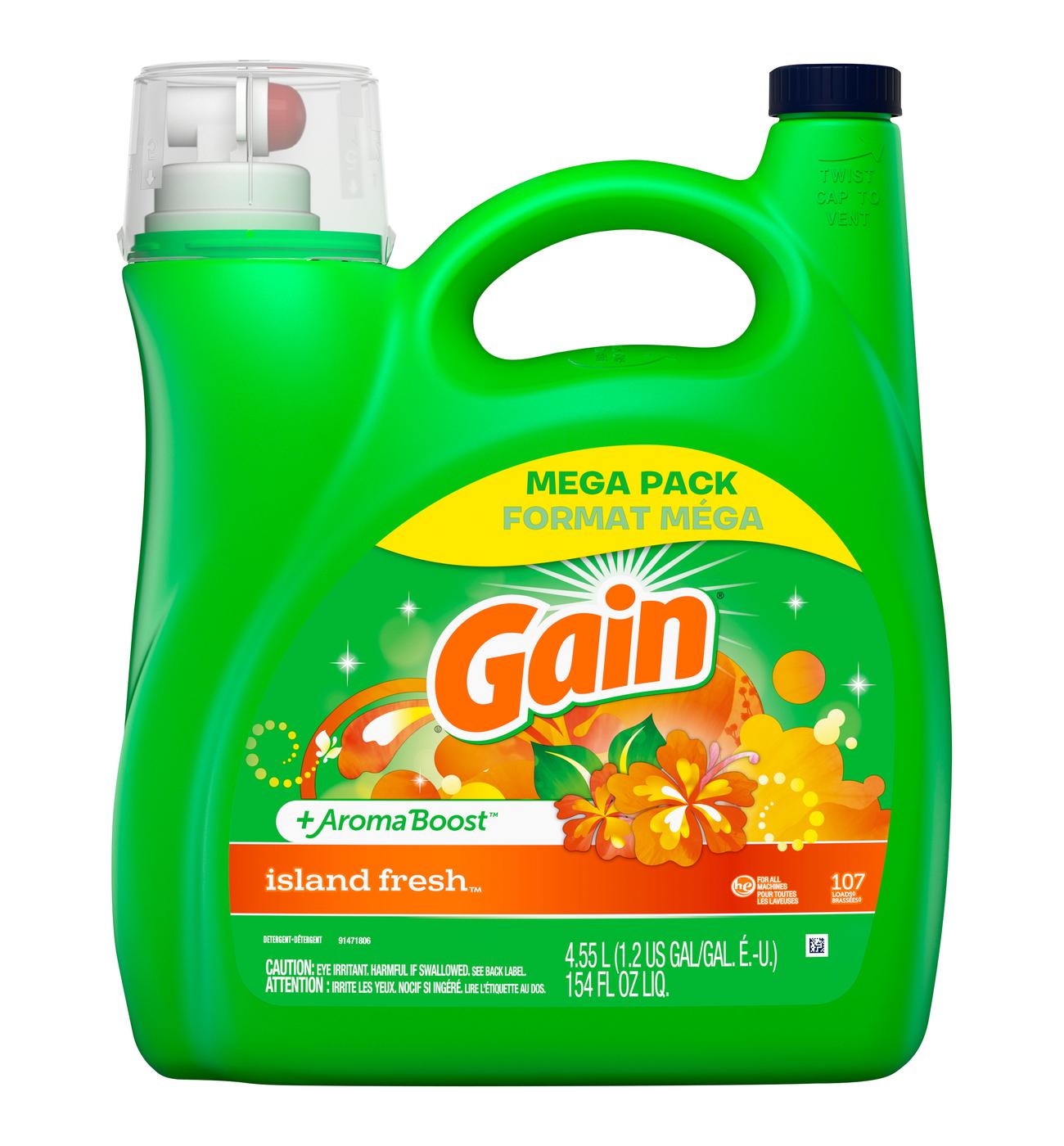 Gain Liquid Laundry Detergent, Island Fresh Scent, 100 Loads; image 13 of 19