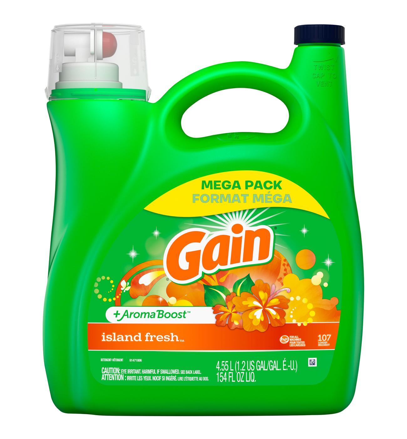 Gain + Aroma Boost HE Liquid Laundry Detergent, 107 Loads - Island Fresh; image 3 of 8