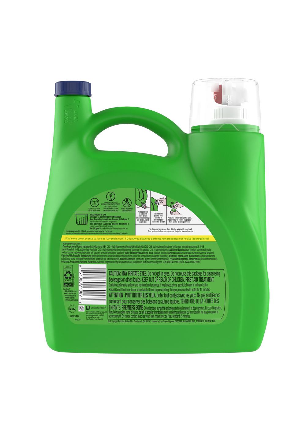 Gain Liquid Laundry Detergent, Island Fresh Scent, 100 Loads; image 17 of 19