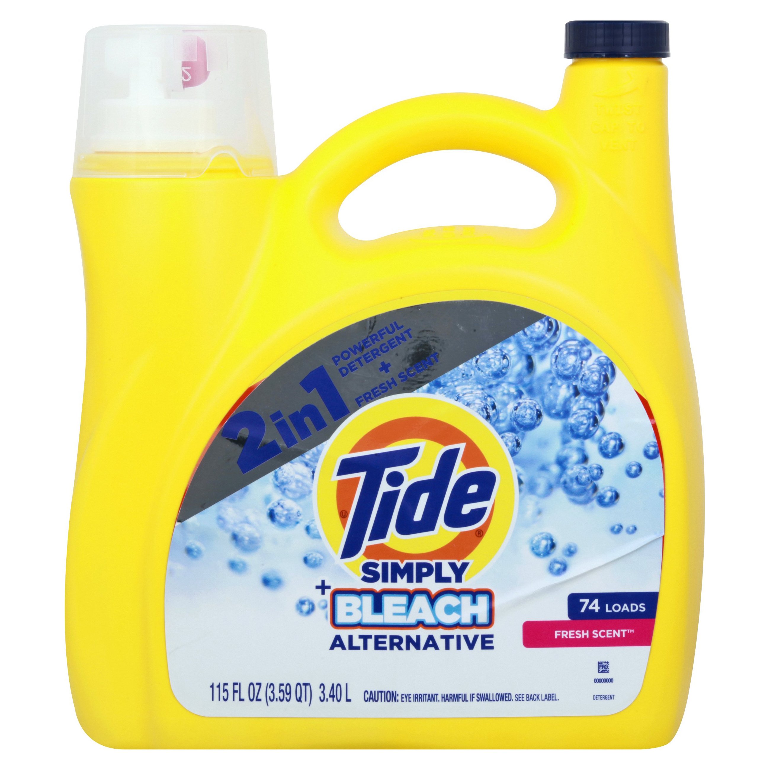 Tide Simply + Bleach Alternative HE Liquid Laundry Detergent, 74 Loads