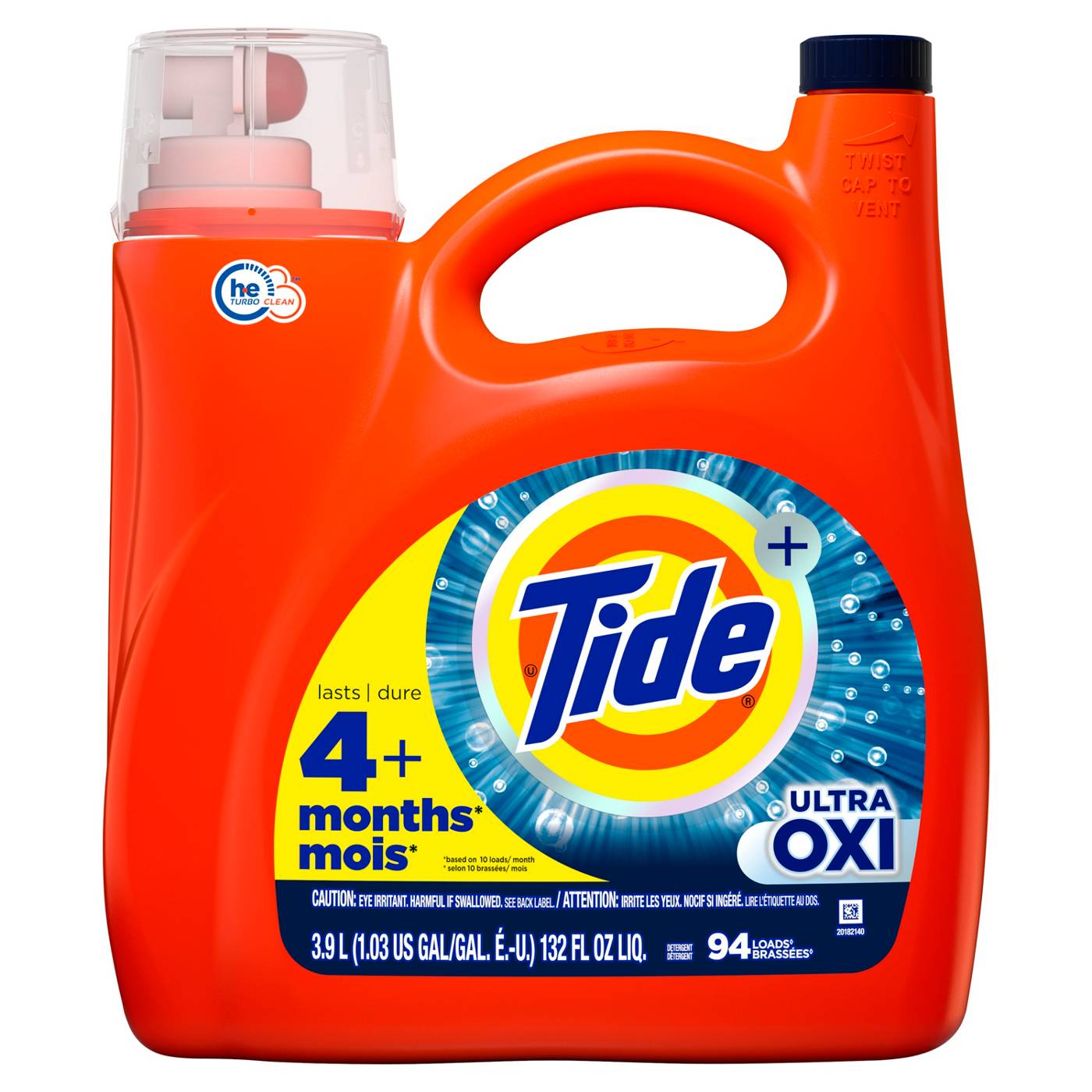 Tide + Ultra Oxi HE Turbo Clean Liquid Laundry Detergent, 94 Loads; image 1 of 9