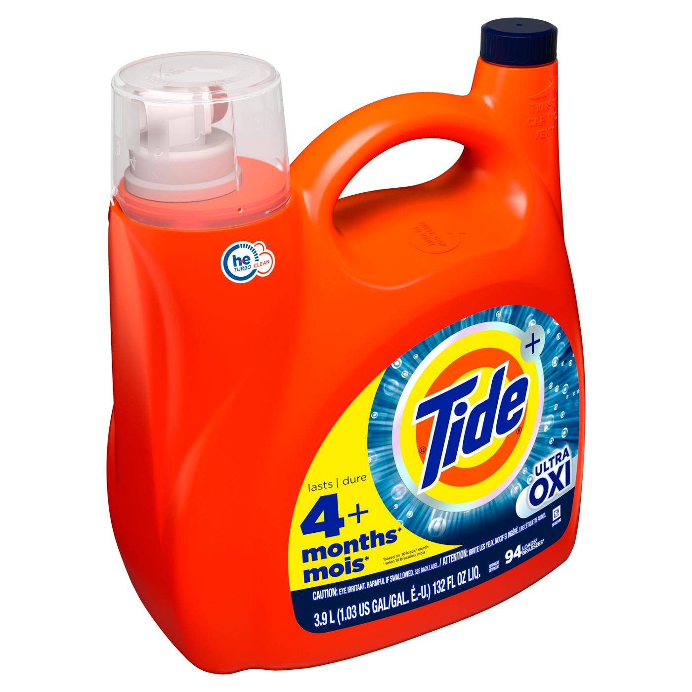 Tide + Ultra Oxi HE Turbo Clean Liquid Laundry Detergent, 94 Loads; image 7 of 9