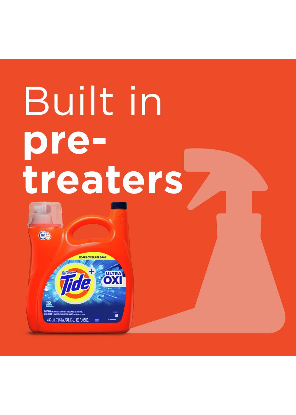 Tide + Ultra Oxi HE Turbo Clean Liquid Laundry Detergent, 94 Loads; image 8 of 9