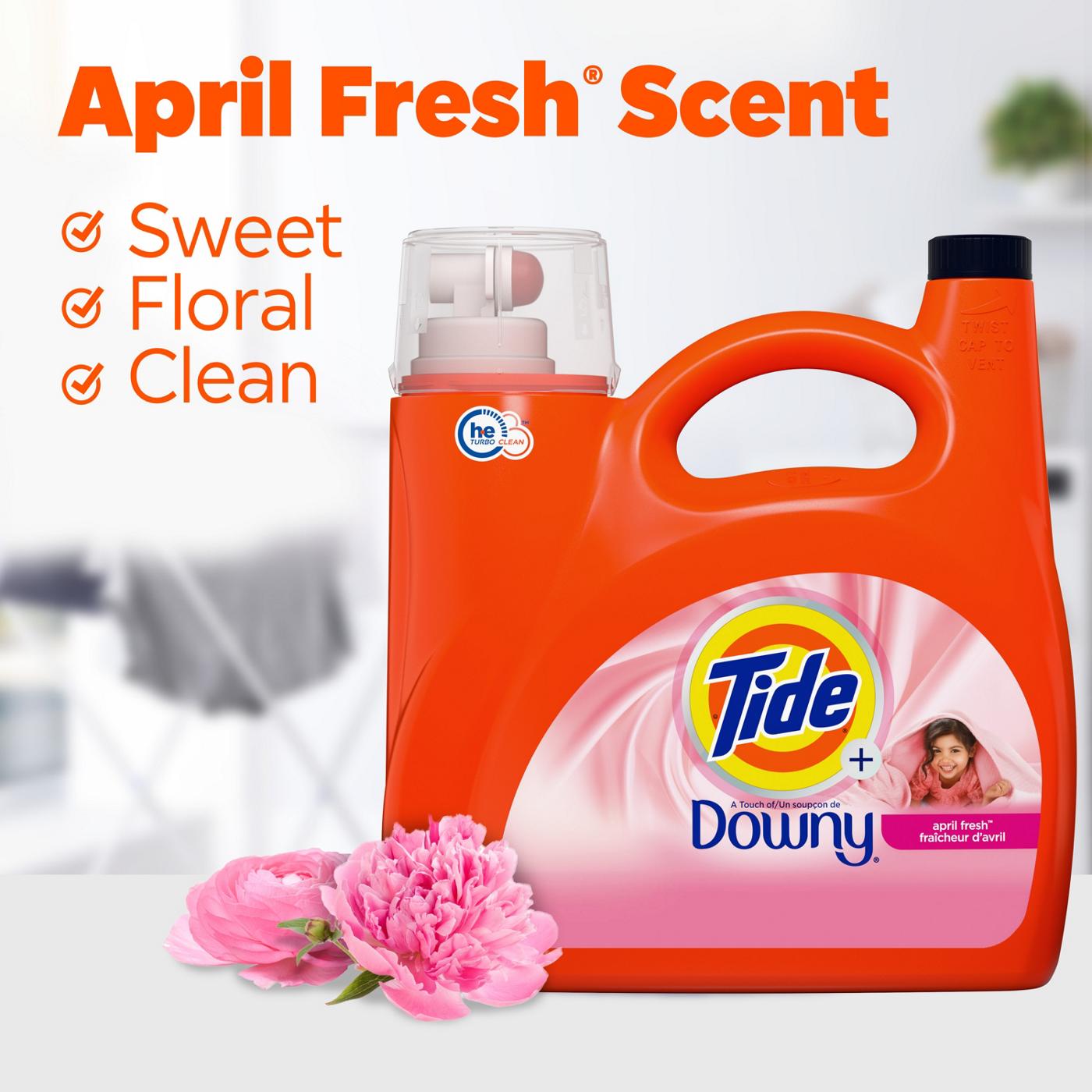 Tide + Downy HE Turbo Clean Liquid Laundry Detergent, 94 Loads - April Fresh; image 7 of 9