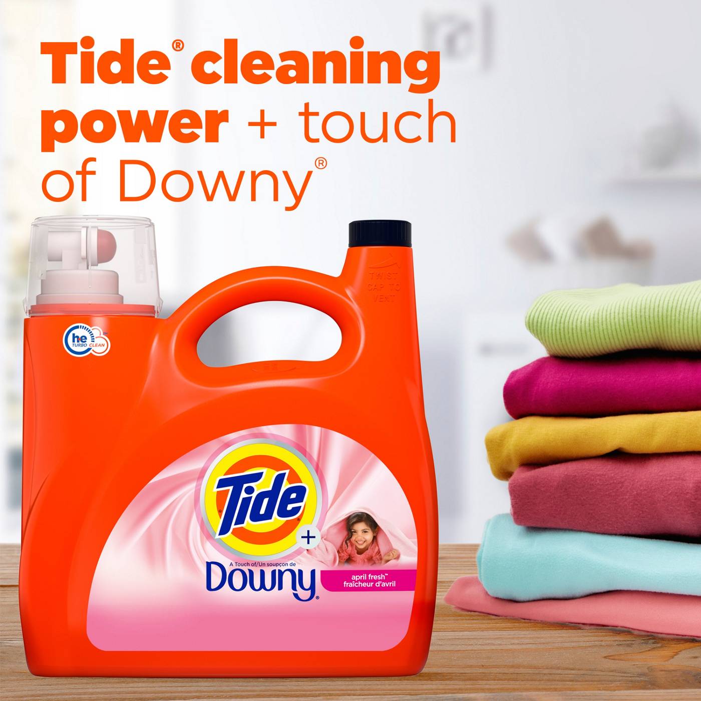 Tide + Downy HE Turbo Clean Liquid Laundry Detergent, 94 Loads - April Fresh; image 9 of 9