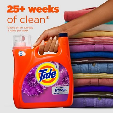 Tide Ultra Febreze Liquid Laundry Detergent, 83 Loads, Spring & Renewal Scent