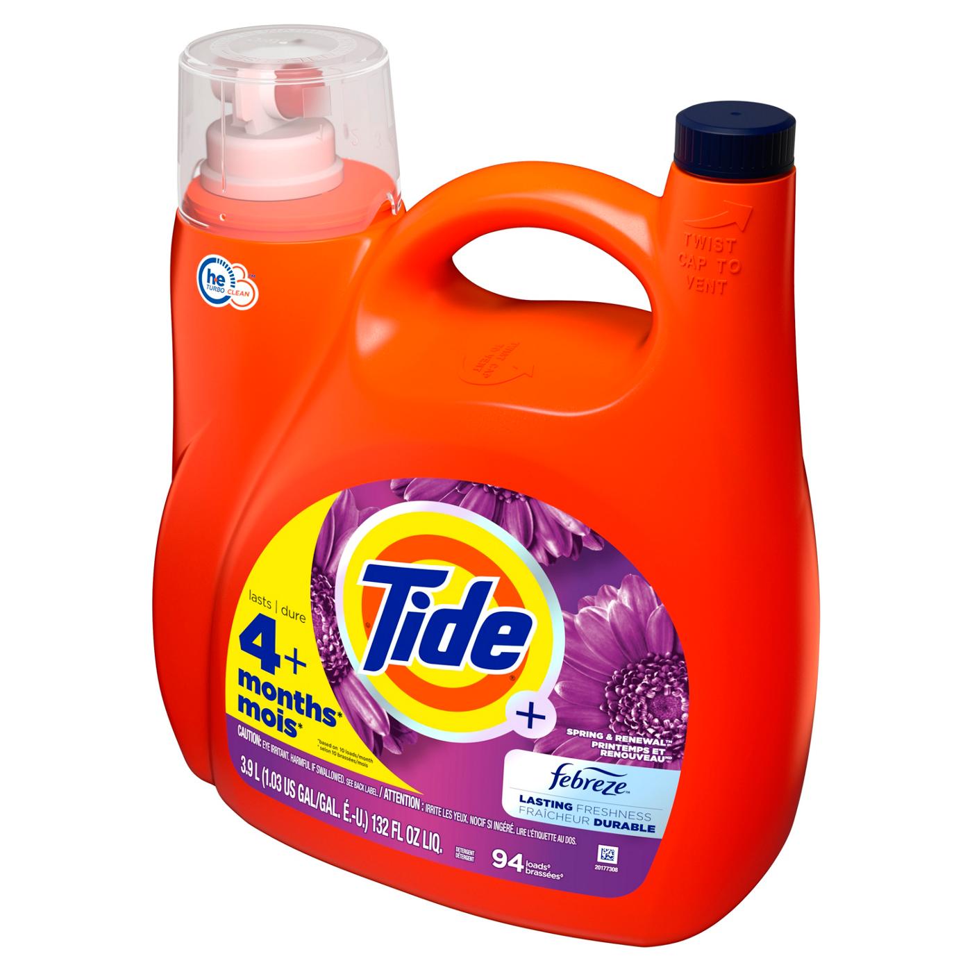 Tide + Febreze HE Turbo Clean Liquid Laundry Detergent, 94 Loads - Spring & Renewal; image 6 of 15