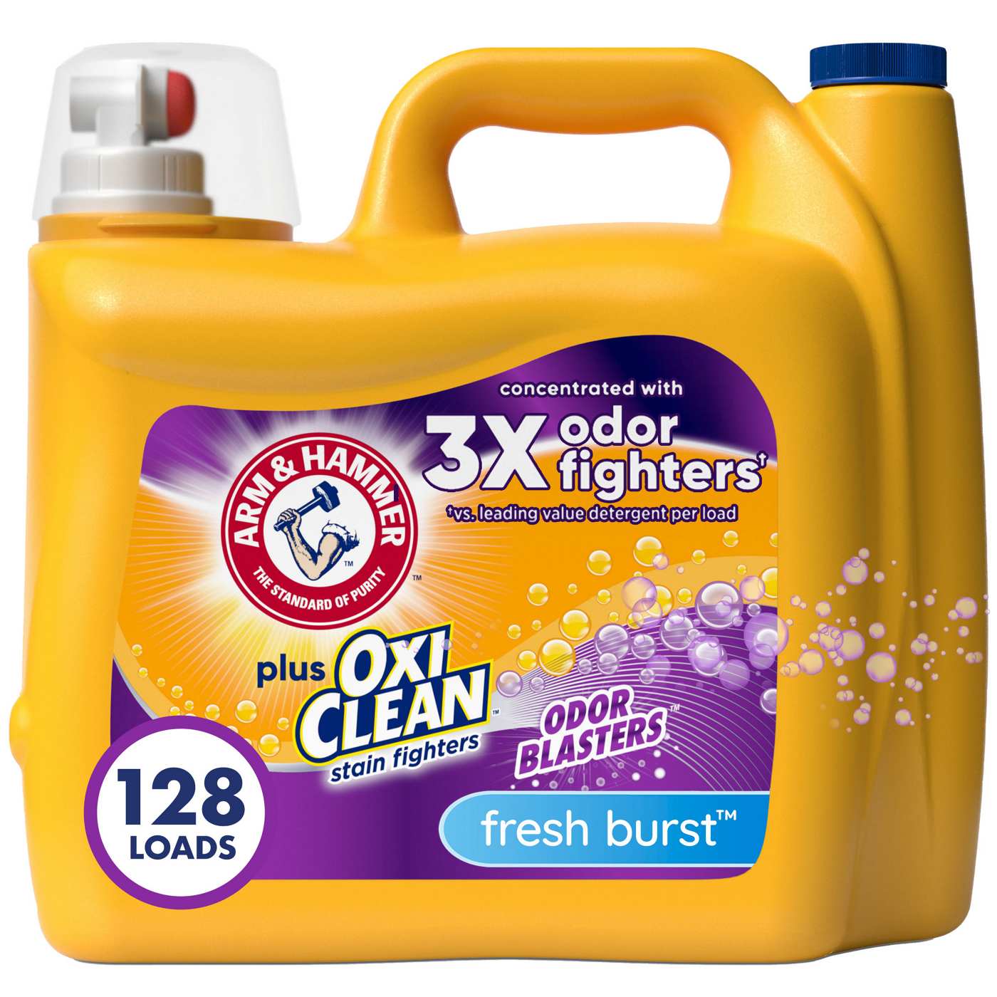 Arm & Hammer Plus OxiClean Odor Blasters HE Liquid Laundry Detergent, 128 Loads - Fresh Burst; image 2 of 7