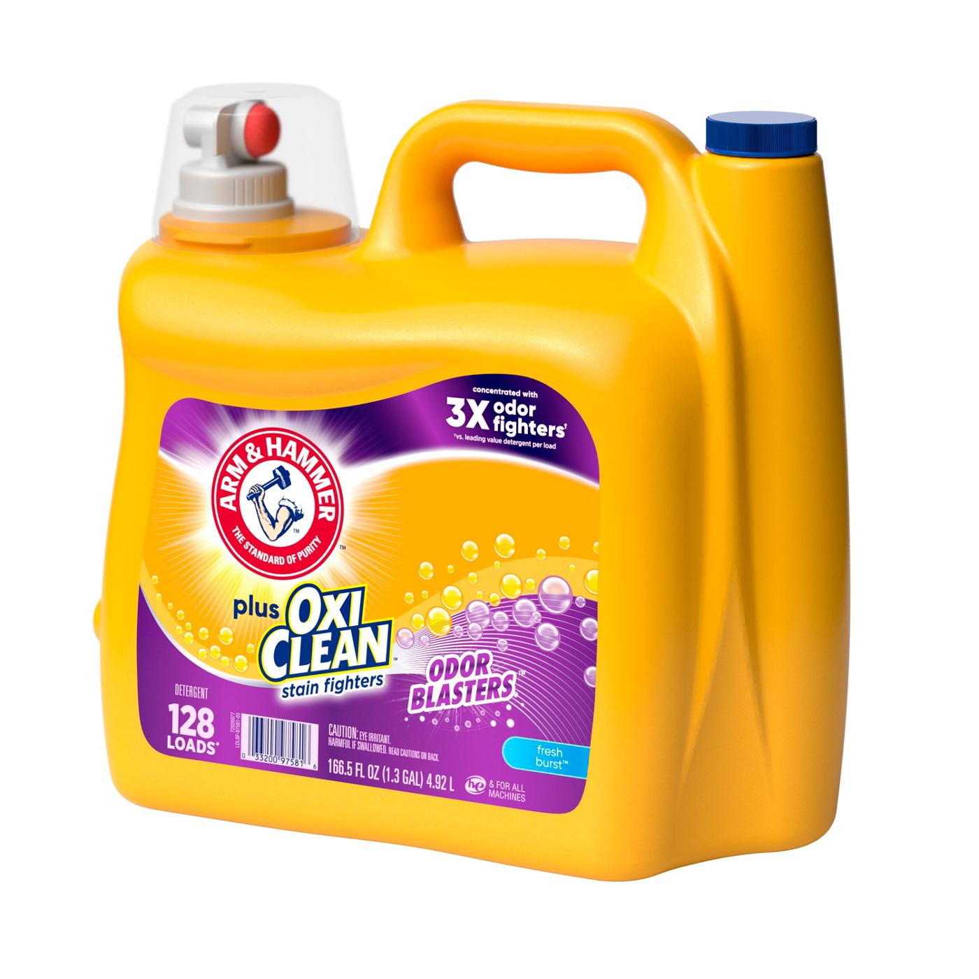 Arm & Hammer Plus OxiClean Odor Blasters HE Liquid Laundry Detergent, 128 Loads - Fresh Burst; image 3 of 4