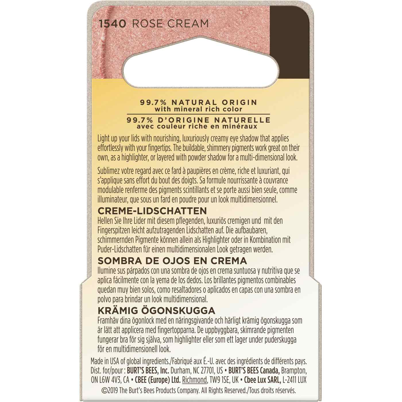 Burt's Bees Color Nurture Cream Eye Shadow - Rose Cream; image 5 of 8