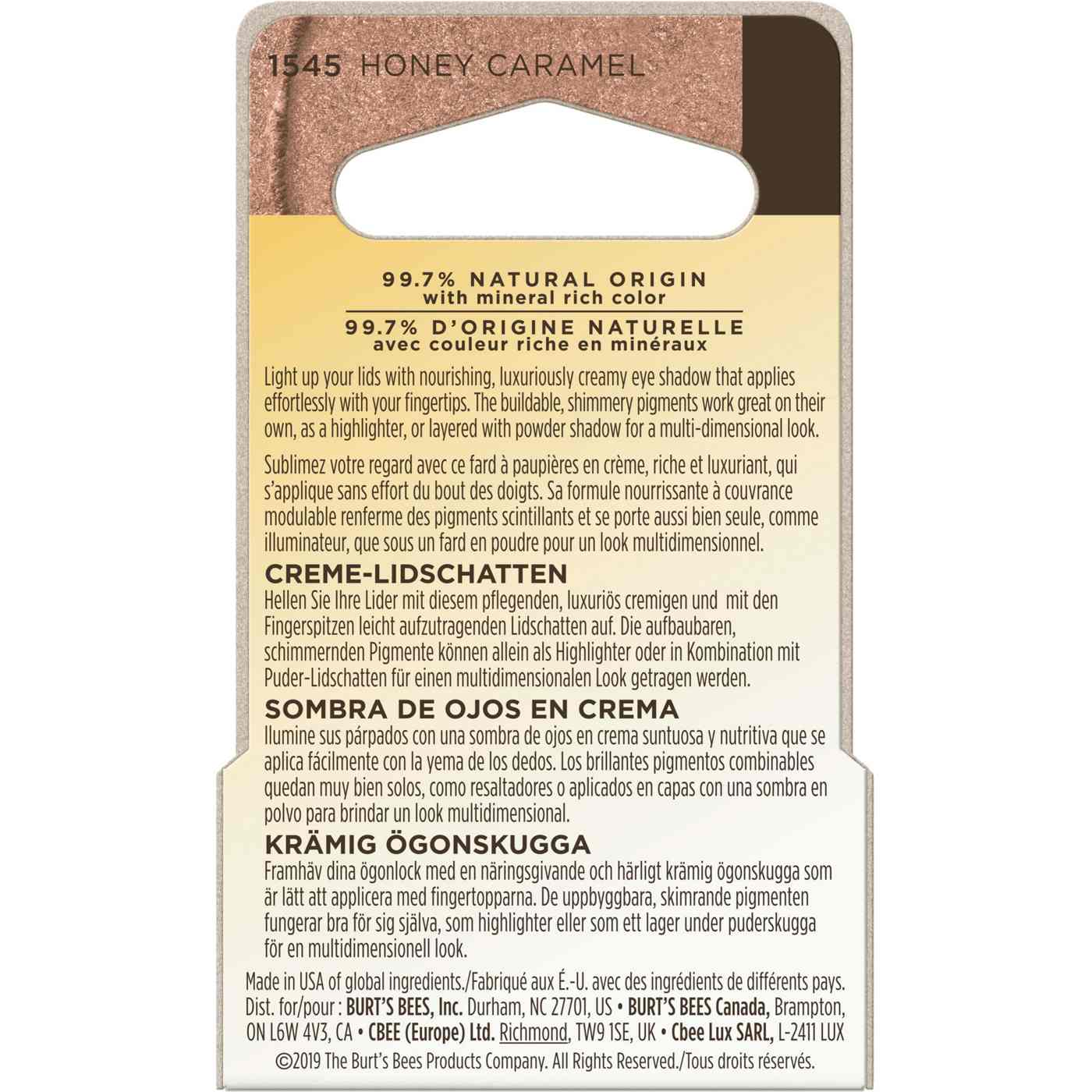 Burt's Bees Color Nurture Cream Eye Shadow - Honey Caramel; image 7 of 8