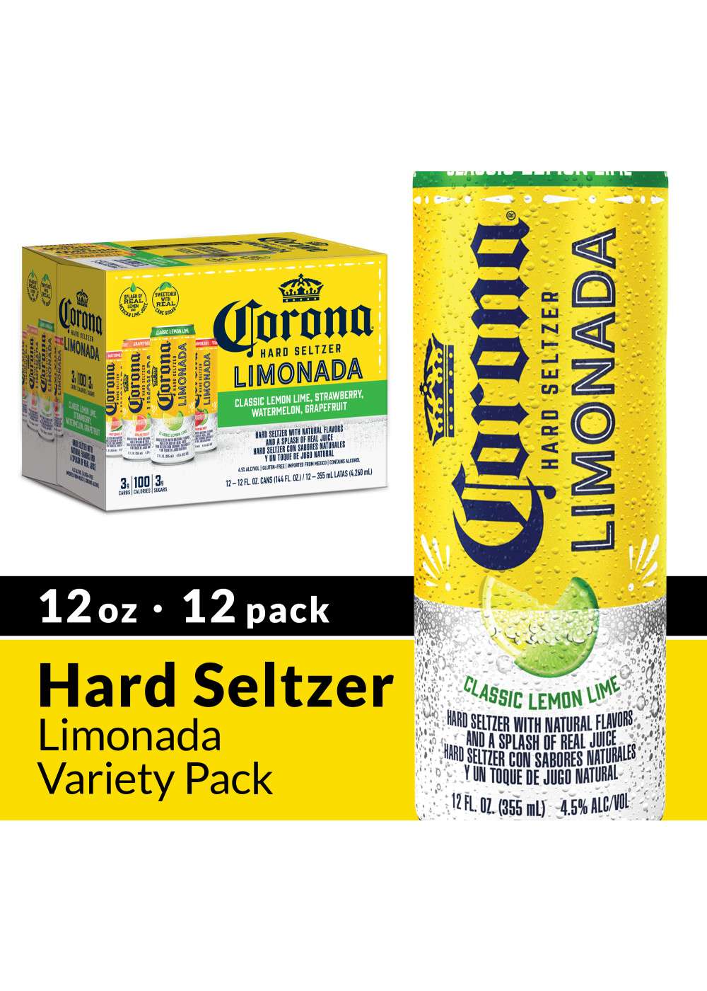 Corona Hard Seltzer Limonada Variety Pack Gluten Free 12 pk Cans; image 3 of 7