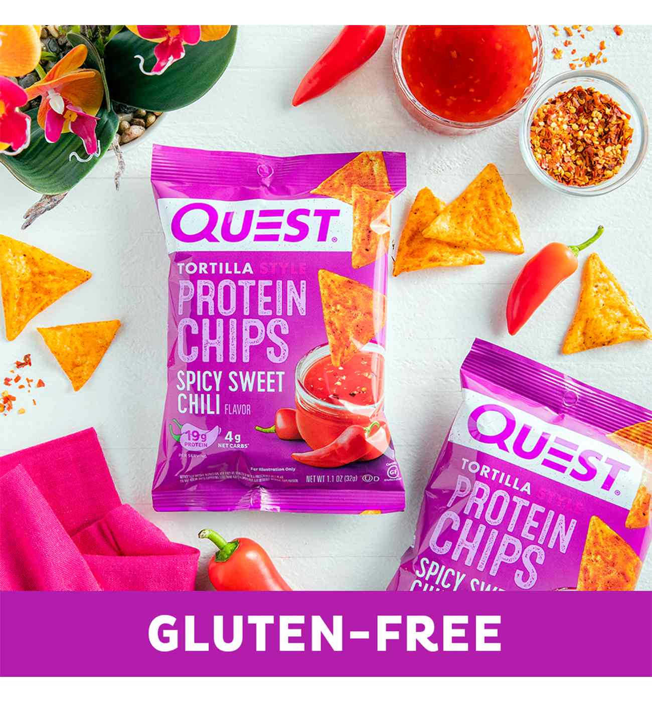 Quest Tortilla-Style 19g Protein Chips - Spicy Sweet Chili; image 2 of 3