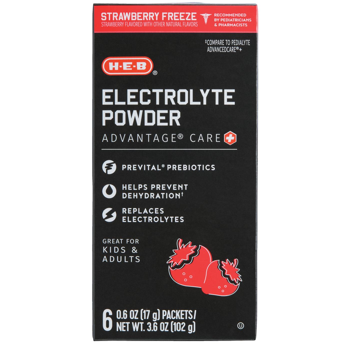 H-E-B Electrolyte Powder Packets - Strawberry Freeze; image 1 of 5
