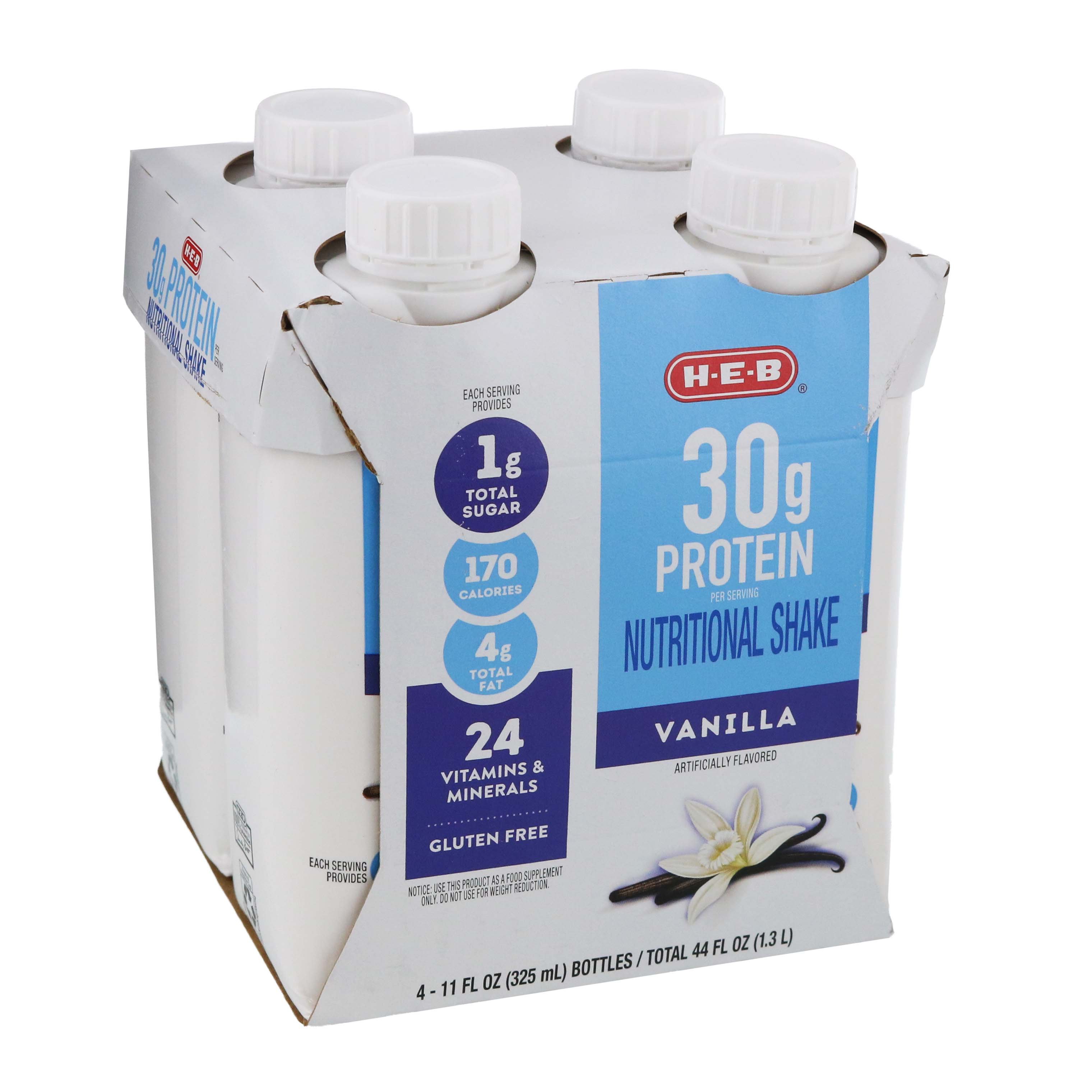 HEB 30g Protein Nutritional Shake Vanilla 4 pk Shop Diet & Fitness