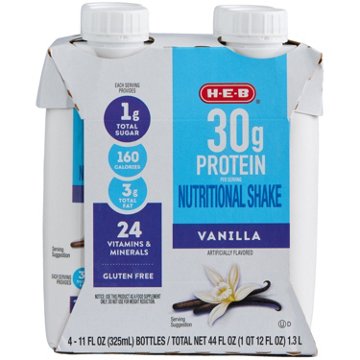 H-E-B 30g Protein Nutritional Shakes 4 pk Bottles - Vanilla