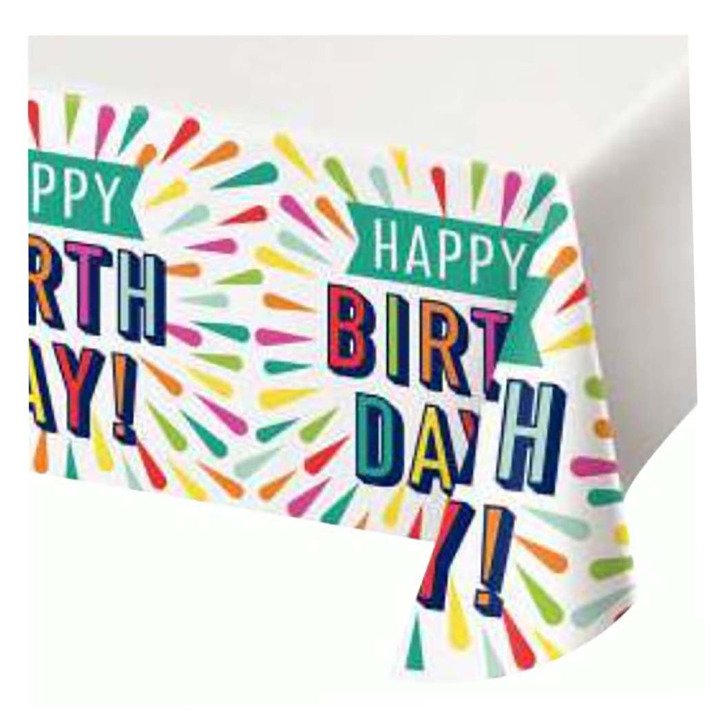 Creative Converting Birthday Burst Paper Table Cover Shop Party decor