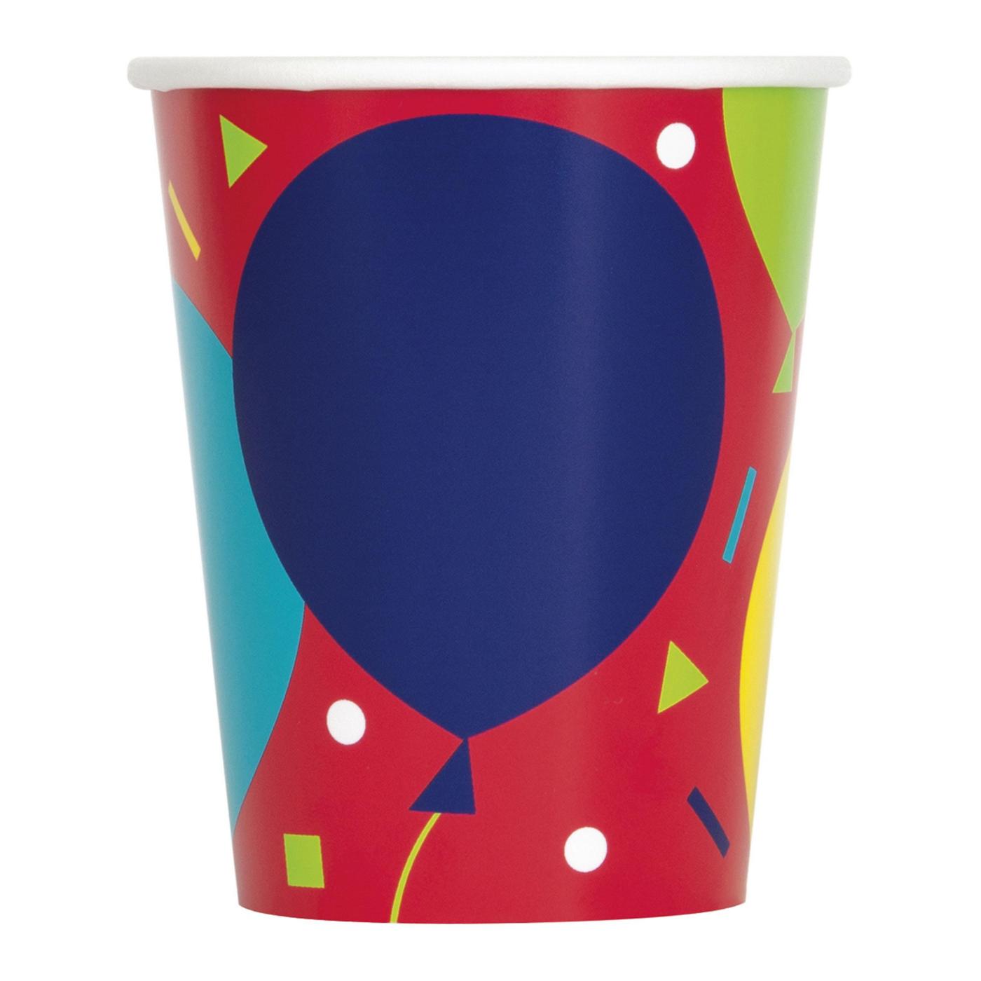 Unique Balloon Party Birthday Paper Cups; image 1 of 2