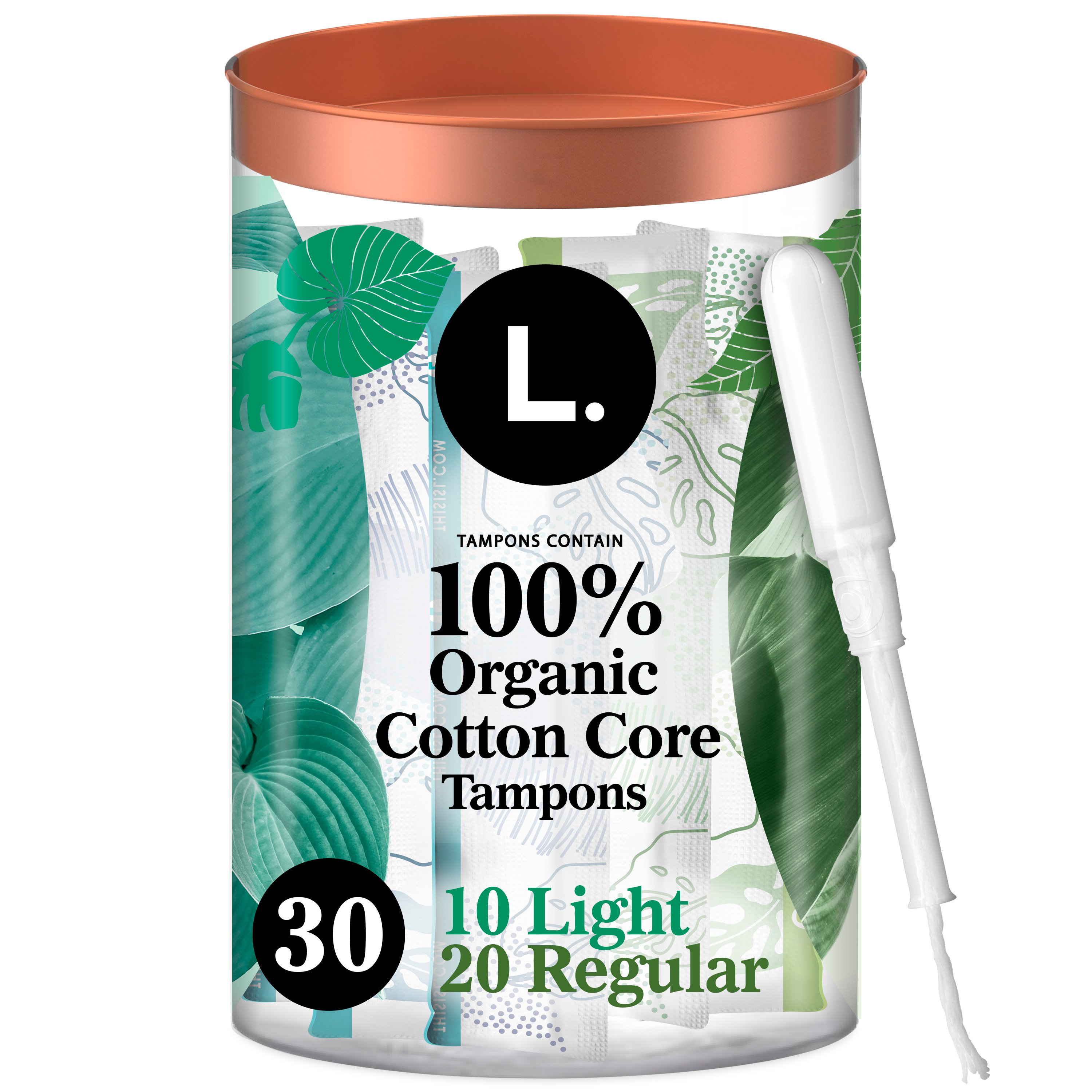 L. Organic Cotton Tampons Light/Regular - Shop Tampons H-E-B