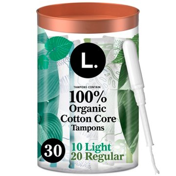 L. Cotton Tampons Light/Regular Absorbency Multipack, 30 ct