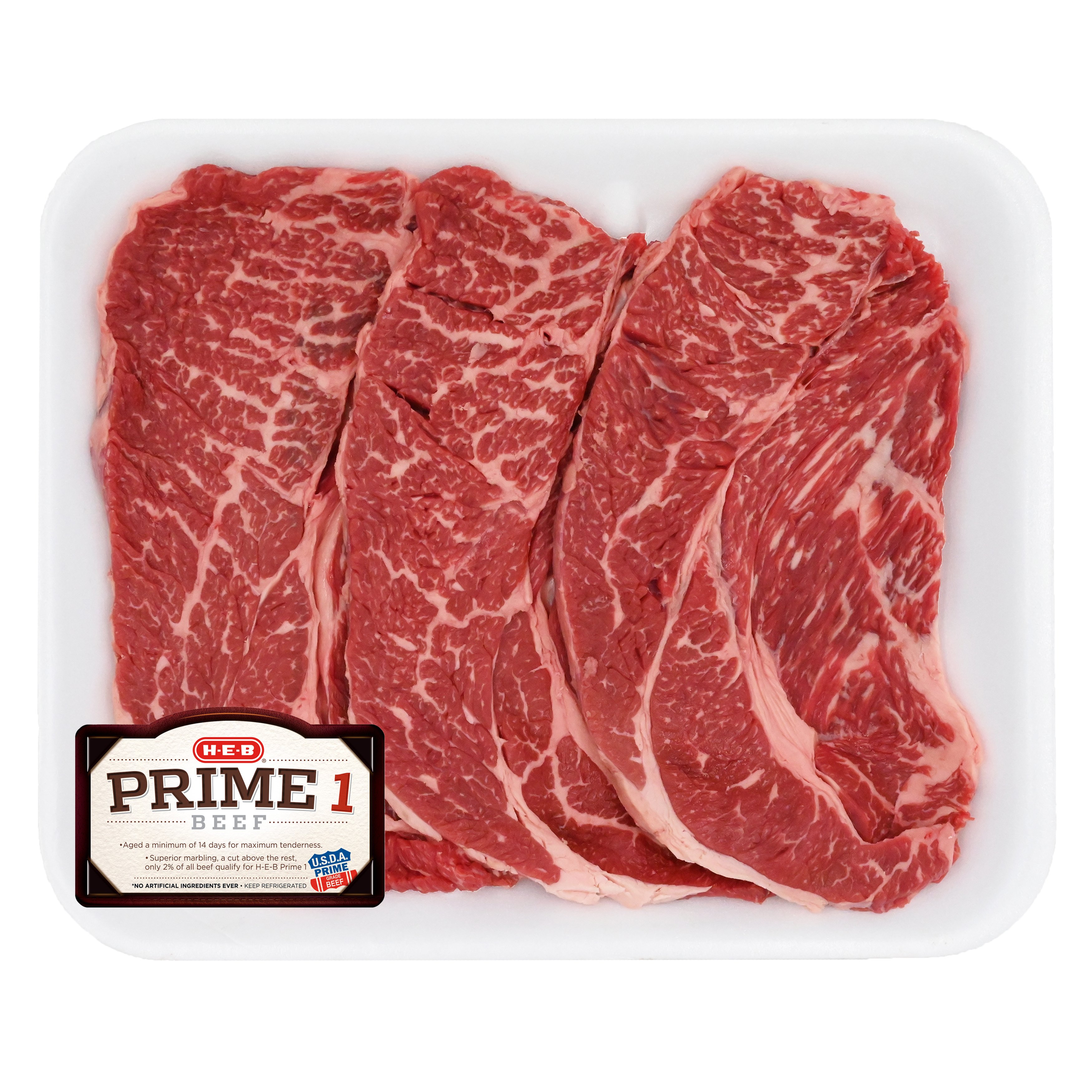 HEB Prime 1 Beef Boneless Chuck Steaks, Thin Cut Value Pack Shop
