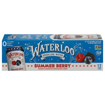 Waterloo Summer Berry Sparkling Water 12 pk Cans