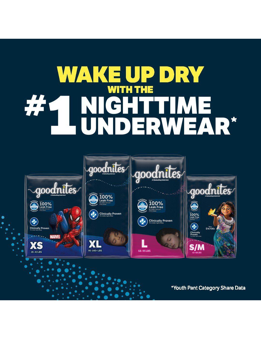 Goodnites Boys' Nighttime Bedwetting Underwear - XL (95-120 lbs); image 3 of 14