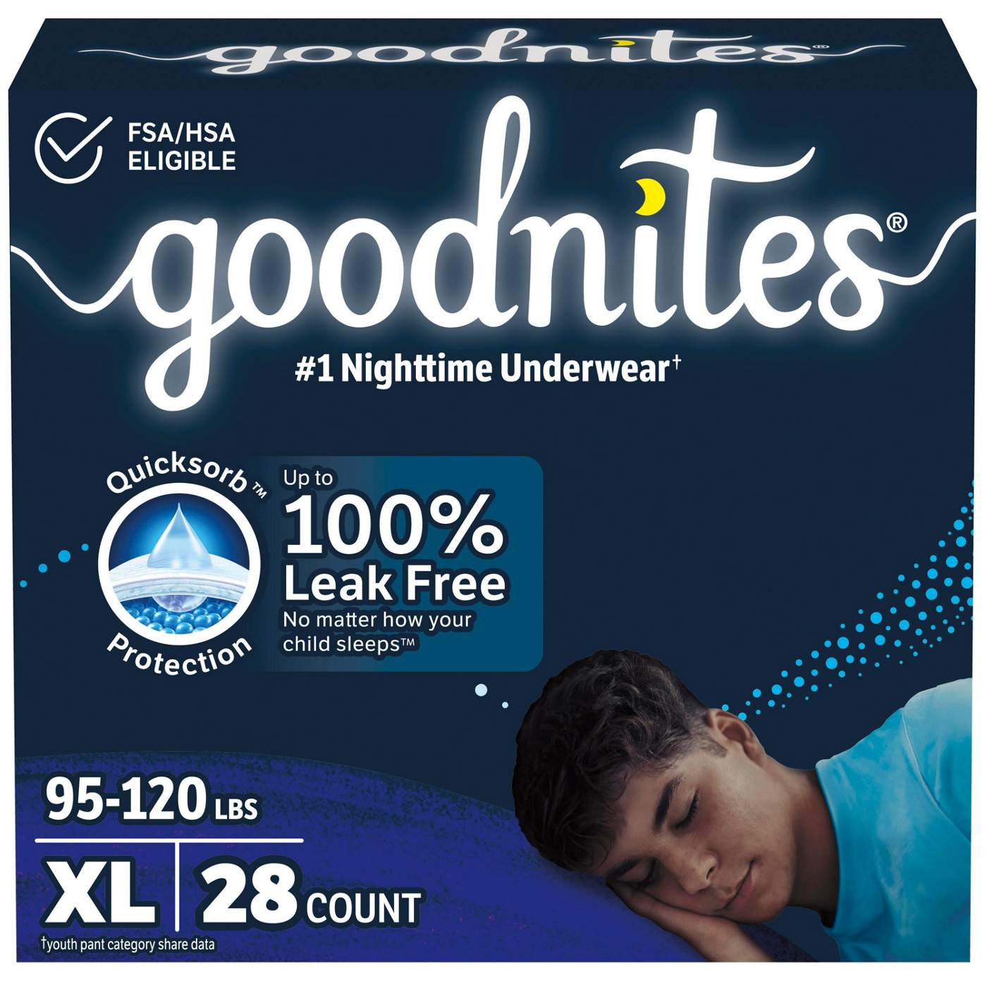 Goodnites Boys' Nighttime Bedwetting Underwear - XL (95-120 lbs); image 1 of 14