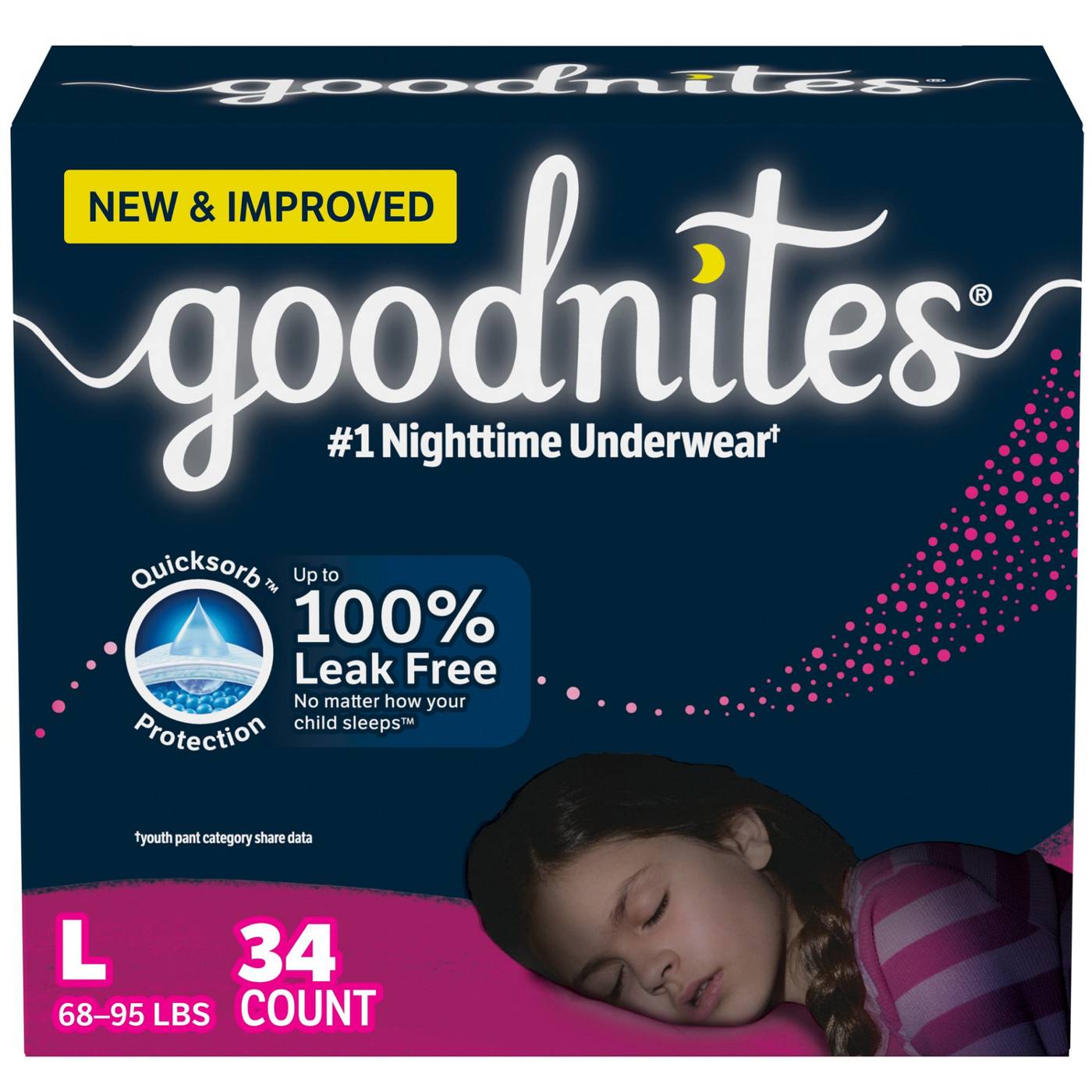 Goodnites Overnight Underwear for Girls - L; image 1 of 7