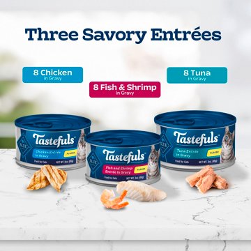 Blue Buffalo Tastefuls Adult Chicken Fish & Shrimp Tuna Flaked Wet Cat Food Variety Pack