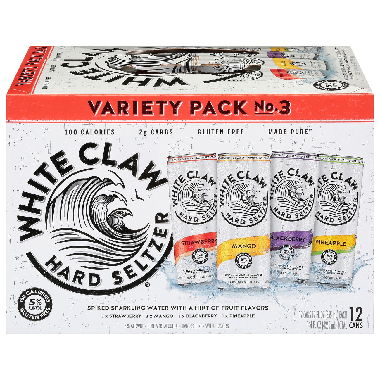 White Claw Hard Seltzer Variety Pack 12 Pk Cans Flavor Collection No