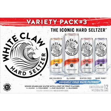 White Claw Hard Seltzer Variety 12 pk Cans - Flavor Collection No. 3, 12 oz