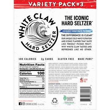 White Claw Hard Seltzer Variety 12 pk Cans - Flavor Collection No. 3, 12 oz