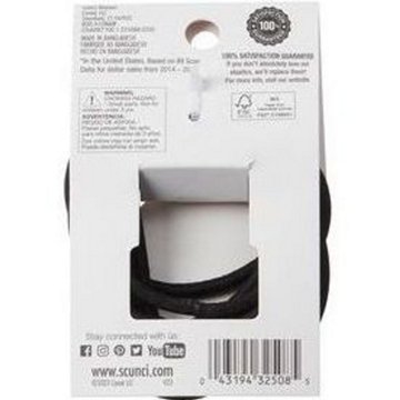Scunci Large Damage Free Hair Ties - Black, for Thick Hair