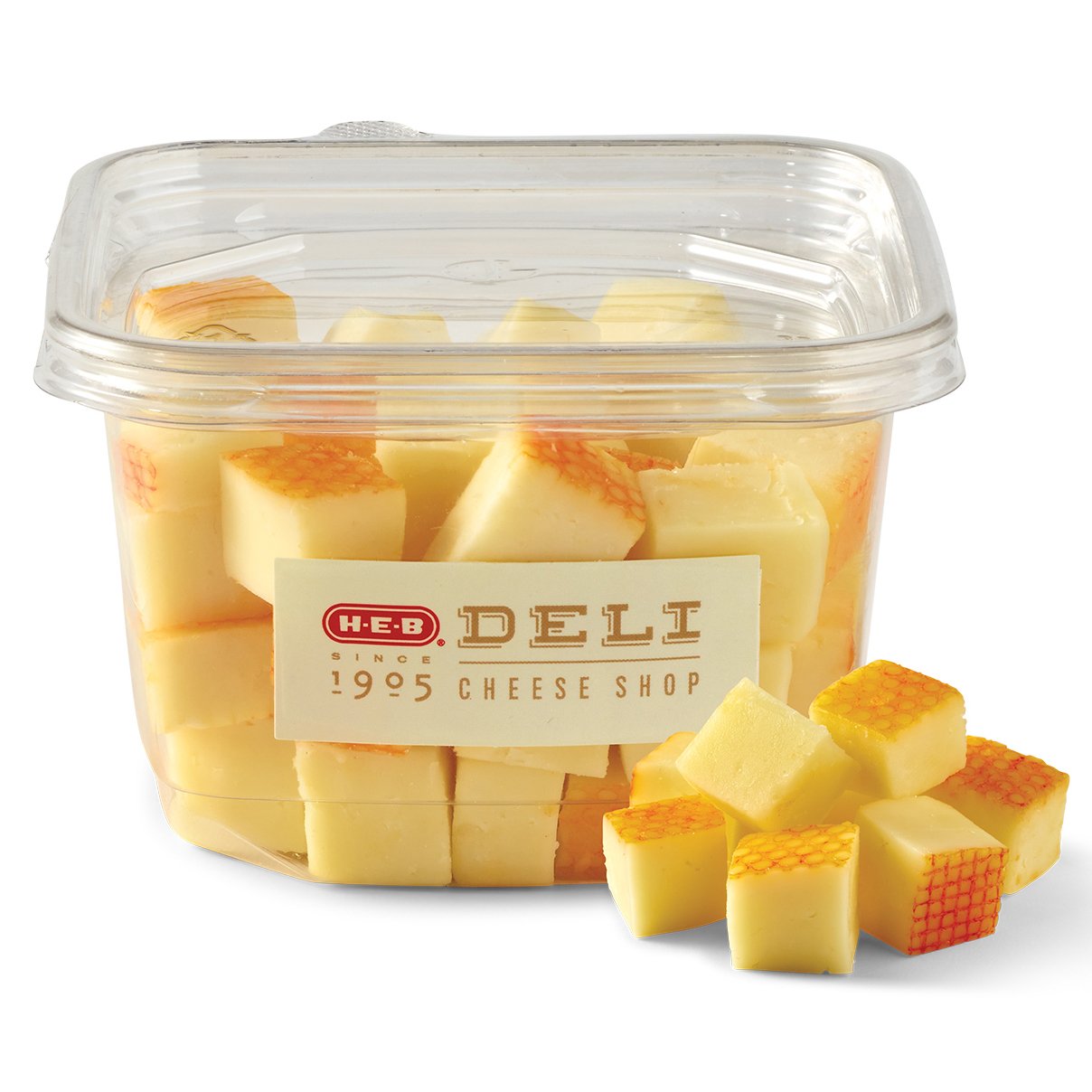 H-E-B Deli Muenster Cheese Cubes, Avg. 0.5 lb
