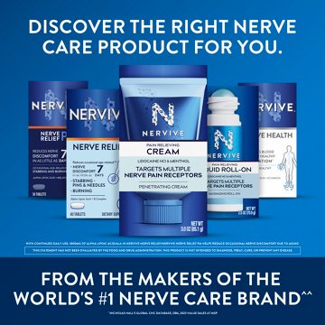 Nervive Nerve Relief Tablets with Alpha Lipoic Acid, B Vitamins, Turmeric, & Ginger, Reduces Occasional Nerve Discomfort in as Little as 7 Days, 30 ct