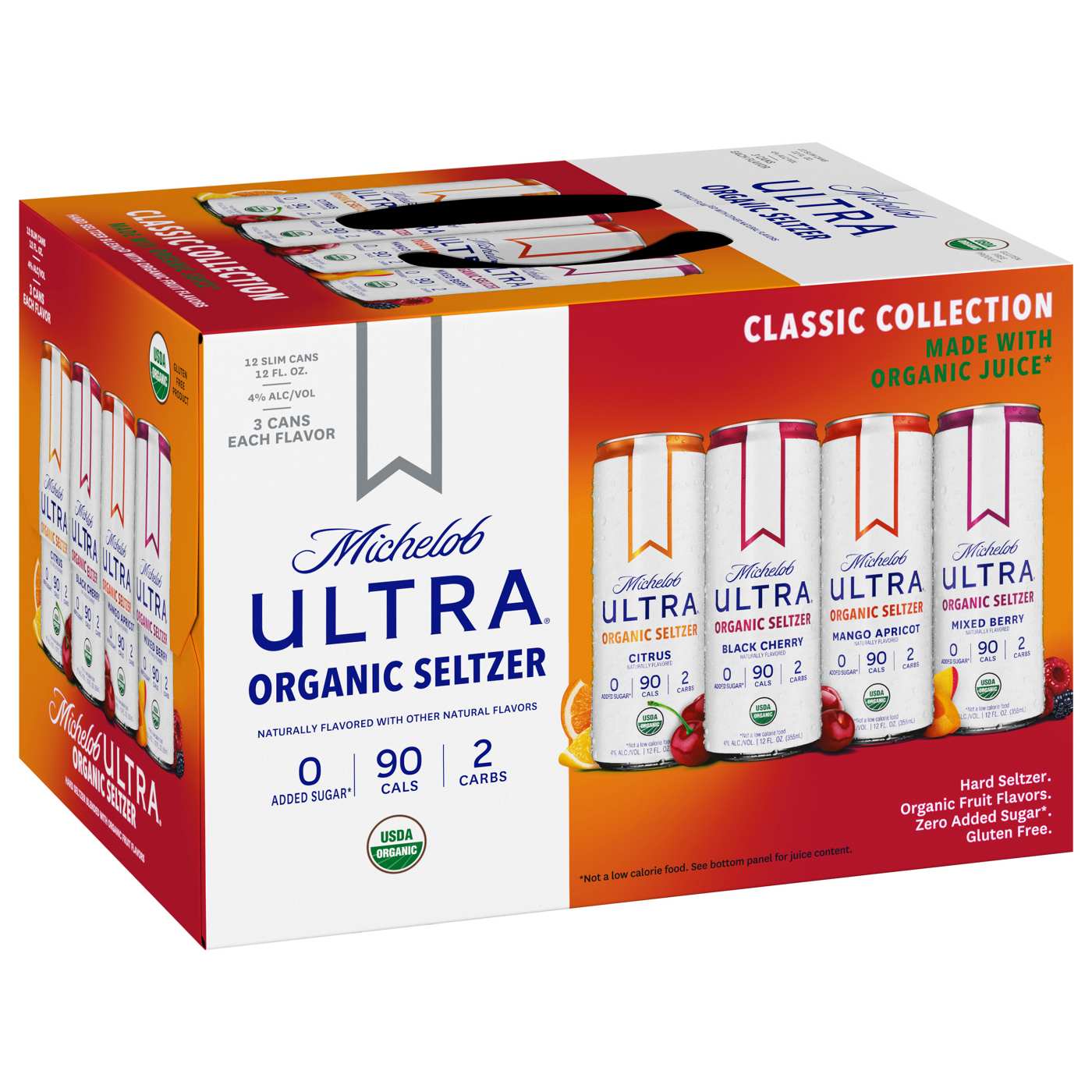 Michelob Ultra Organic Seltzer Variety Pack 12 oz Cans; image 1 of 2