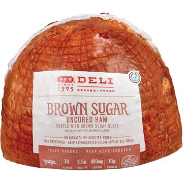 H-E-B Deli Brown Sugar Glazed Uncured Ham, Custom Sliced