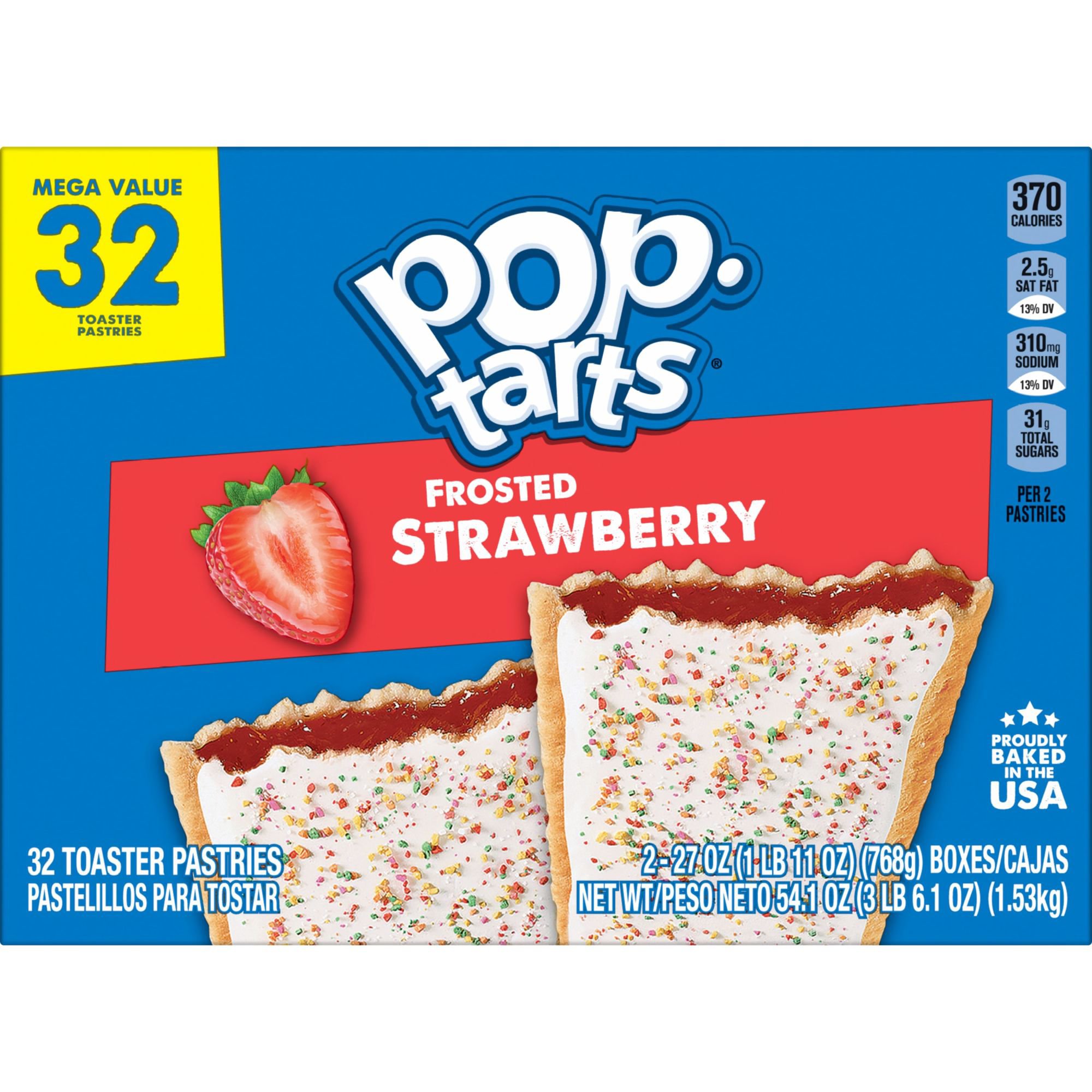 Pop-Tarts Frosted Strawberry Toaster Pastries Family Pack - Shop Cereal ...