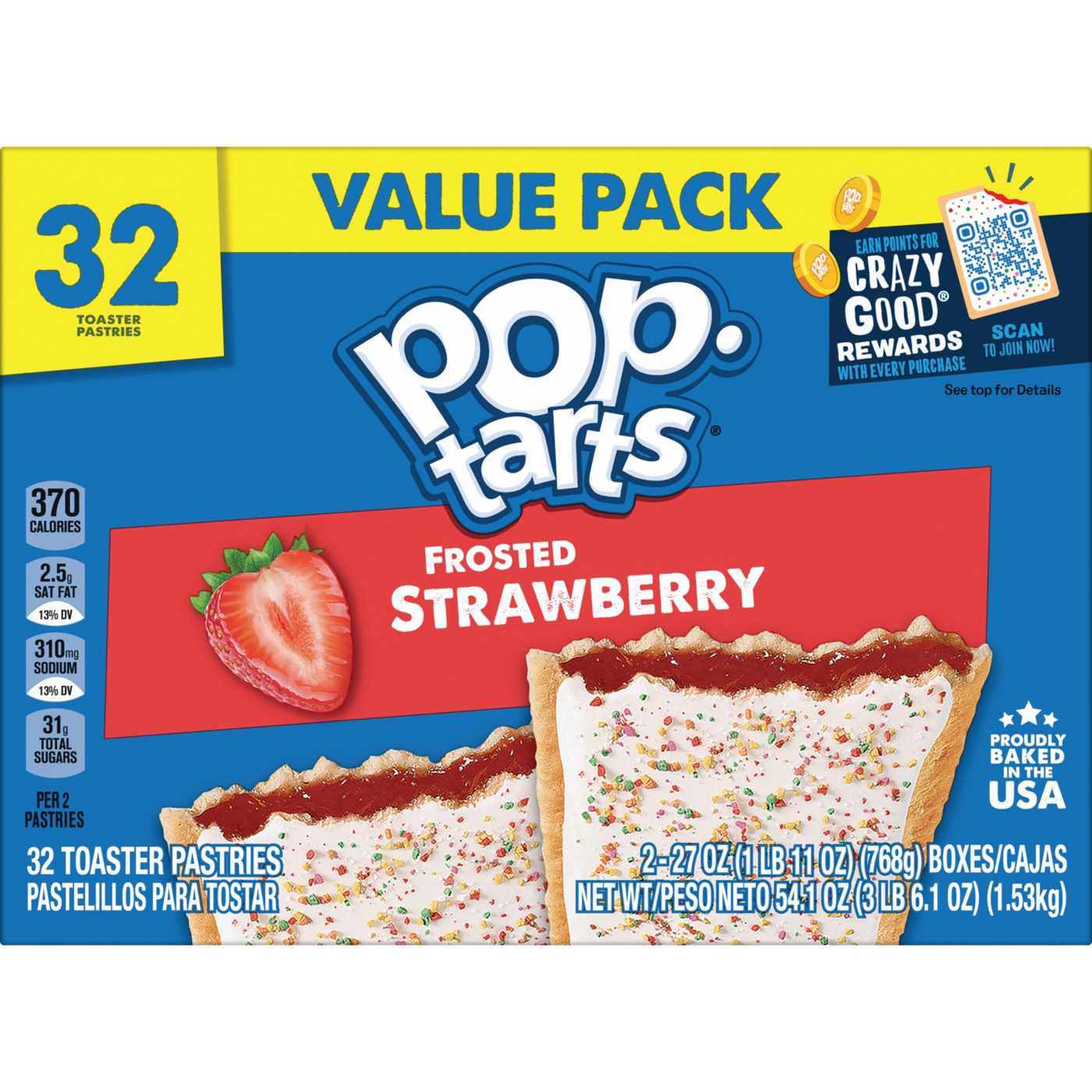 Pop-Tarts Frosted Strawberry Toaster Pastries, 54.1 oz; image 1 of 8
