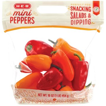 H-E-B Fresh Mini Peppers, 16 oz