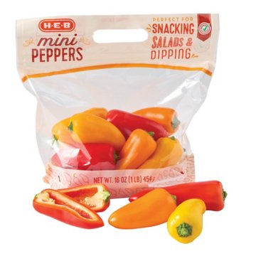 H-E-B Fresh Mini Peppers, 16 oz